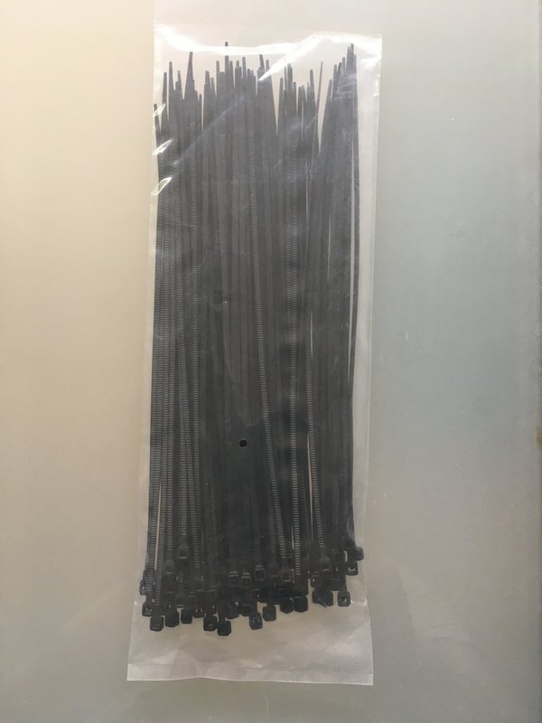 Kabelbinder schwarz 200mm lang 2,9mm breit 100 Stück